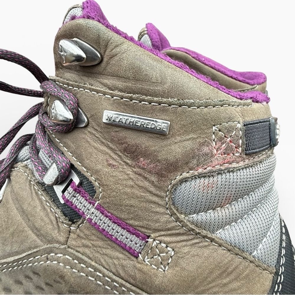 Eddie Bauer Lukla Pro Vibram Hiking Boots Gray Purple High Top size 9.5 - Picture 4 of 10